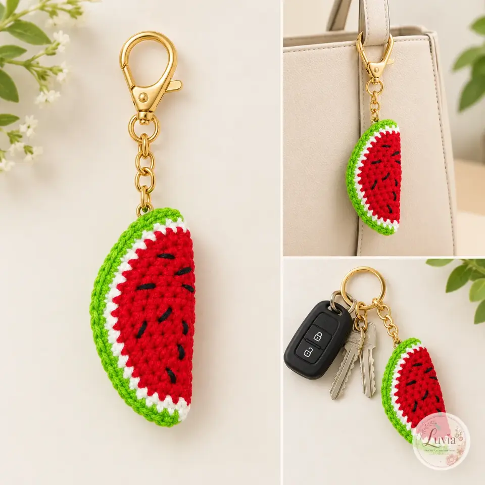 Watermelon Slice Keychain